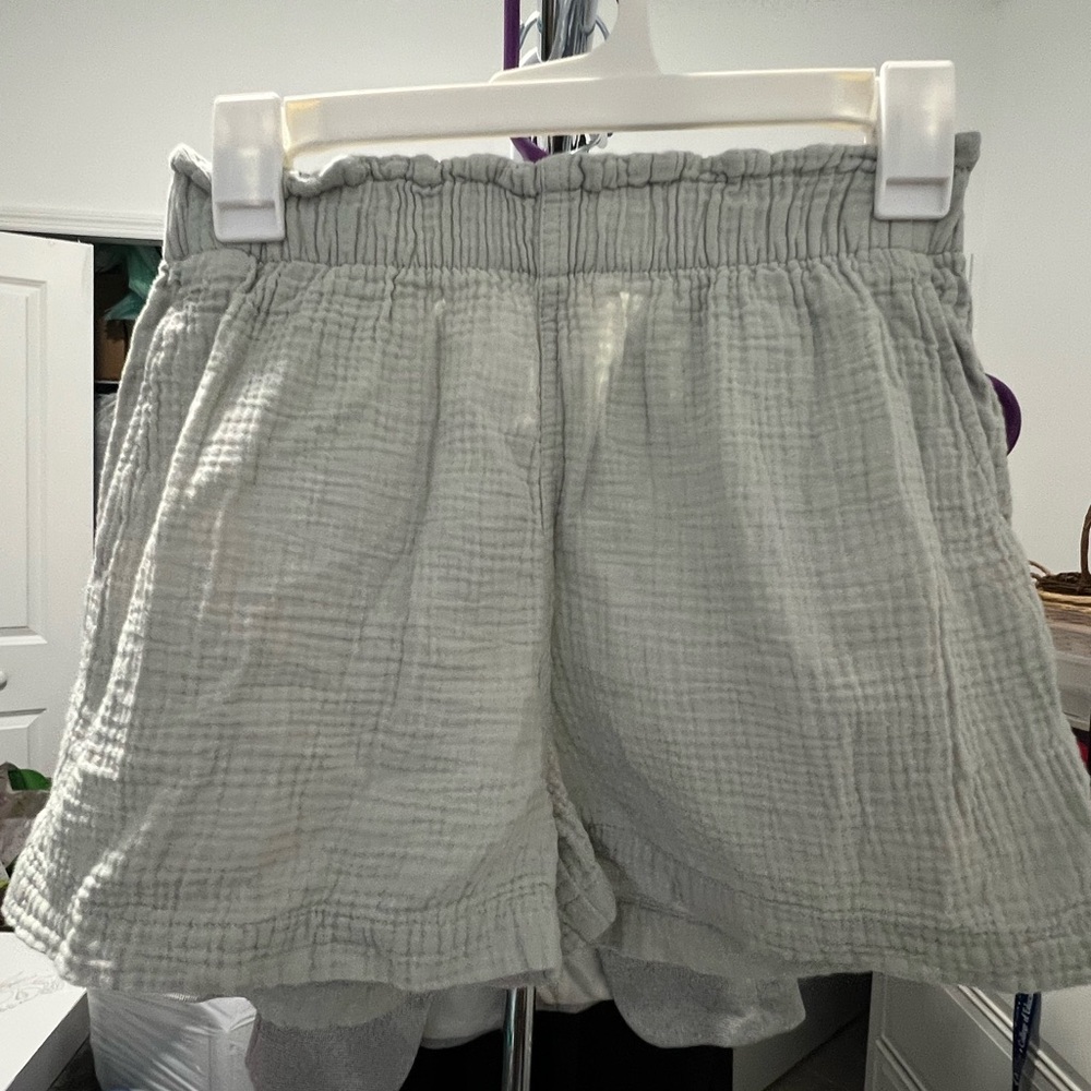 H&M light green High Waist Shorts with Elastic Waistband